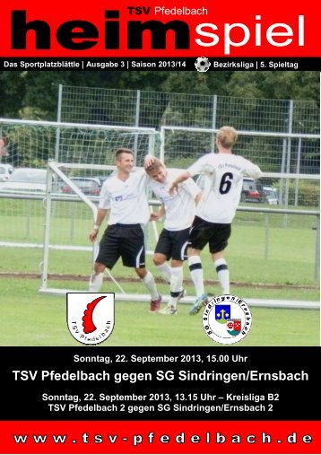 3. Heft gegen SG Sindringen/Ernsbach / SG ... - TSV Pfedelbach