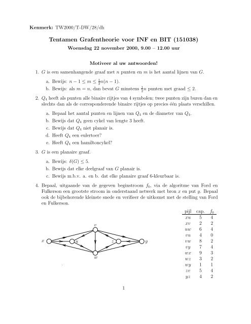 Tentamen Grafentheorie voor INF en BIT (151038)
