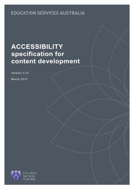 Accessibility specification for content development v3.01 (PDF