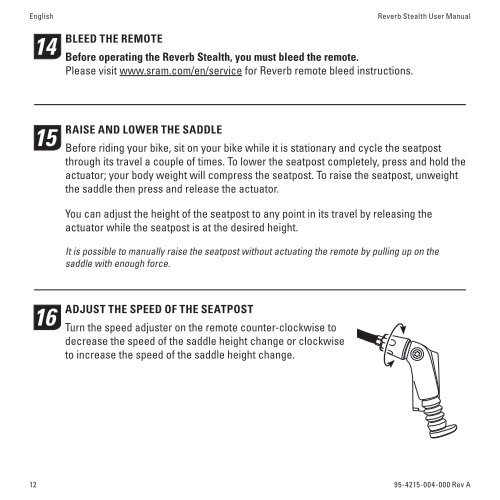 Reverb Stealth Height Adjust Seatpost User Manual - YT Industries