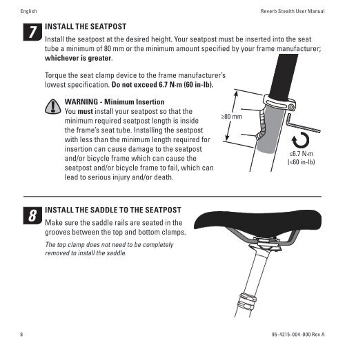 Reverb Stealth Height Adjust Seatpost User Manual - YT Industries