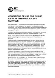 Conditions of use for public library internet access services