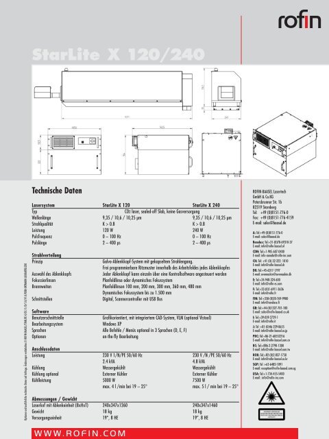 StarLite X 120/240 - Rofin