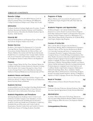 TABLE OF CONTENTS - Roanoke College