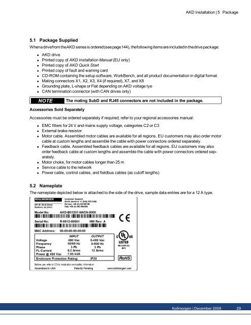 AKDâ¢ Installation Manual - TG Drives