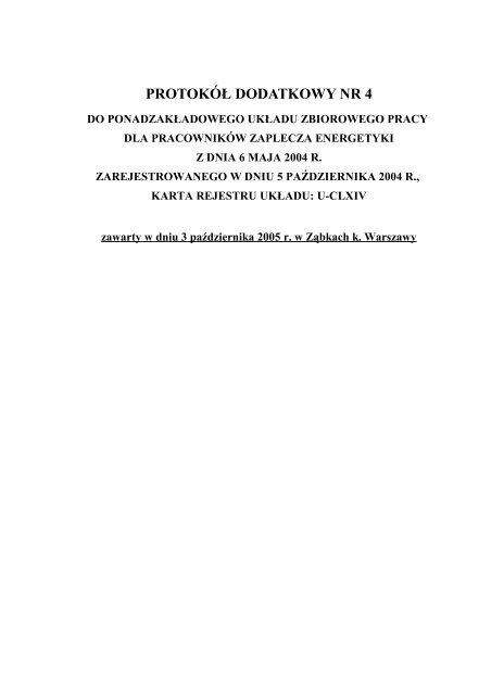 protokół dodatkowy nr 4 - Związek Pracodawców Zaplecza Energetyki