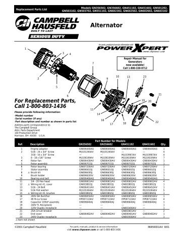 Alternator - Campbell Hausfeld