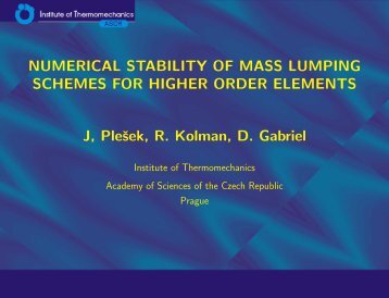 NUMERICAL STABILITY OF MASS LUMPING SCHEMES FOR ...