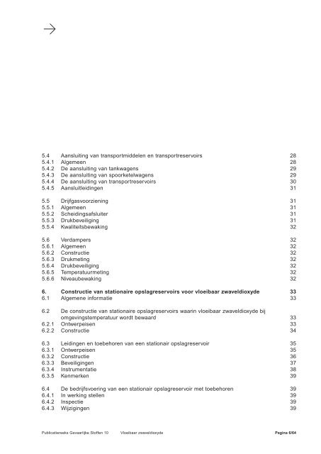 Vloeibare zwaveldioxide: opslag en gebruik - Publicatiereeks ...