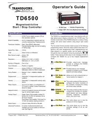 TD6500 Data Sheet - Transducers Direct