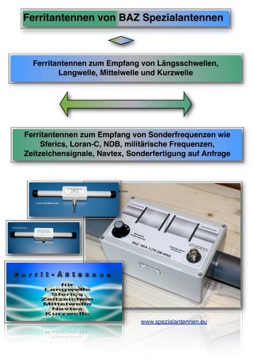 Ferritantennen zum Empfang Langwelle, Sferics, Mittelwelle und ...