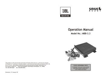 Operation Manual - Prospec Electronics