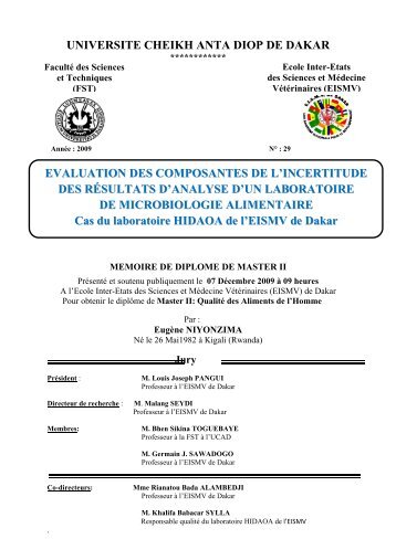 Evaluation des composantes de l'incertitude des rÃ©sultats d ... - BEEP