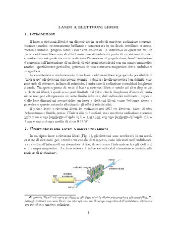 Laser a elettroni liberi - Dipartimento di Fisica