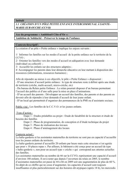 CACO vallÃ©e de l'ouche - Conseil gÃ©nÃ©ral de CÃ´te-d'Or