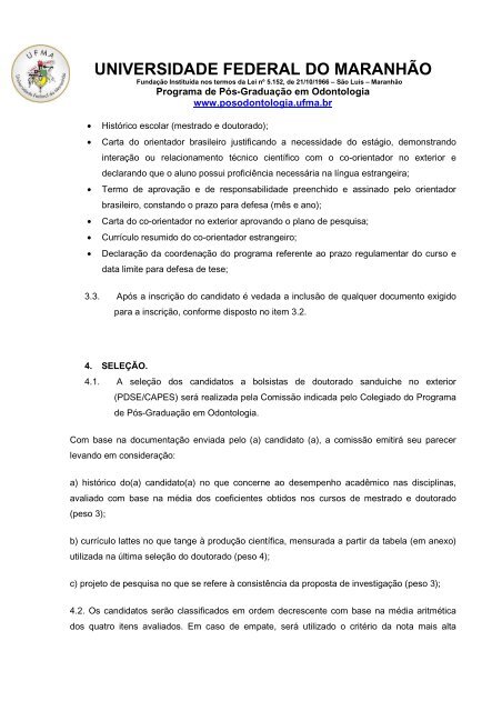 uploads/files/Edital PDSE PPGO(1).pdf - PrÃ³-Reitoria de Pesquisa e ...
