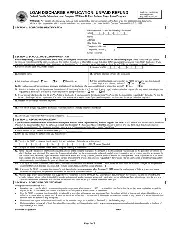 Loan Discharge Application: Unpaid Refund - (pdf)