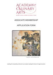 associate membership application form - Academy of Culinary Arts