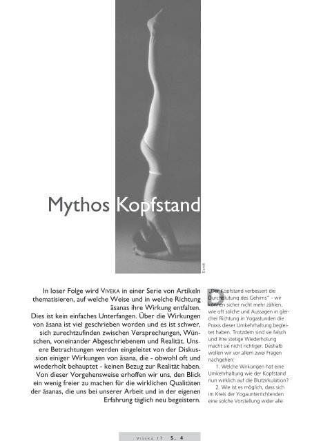 Mythos Kopfstand