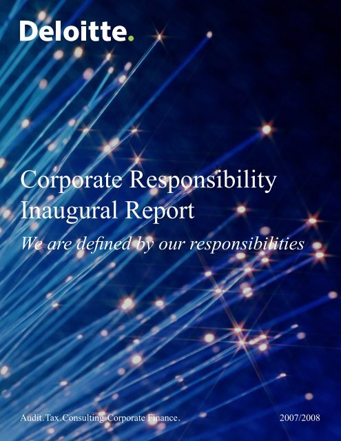 Corporate Responsibility Inaugural Report - Deloitte