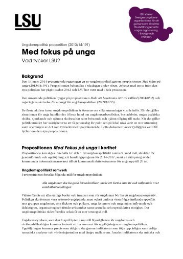 LSU-om-ungdomspolitiska-propositionen-Med-fokus-på-unga