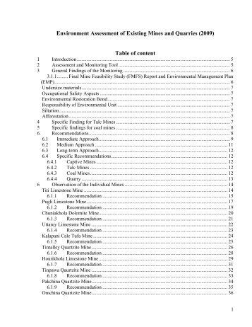 Compliance Monitoring Report for Mines and Quarries - National ...