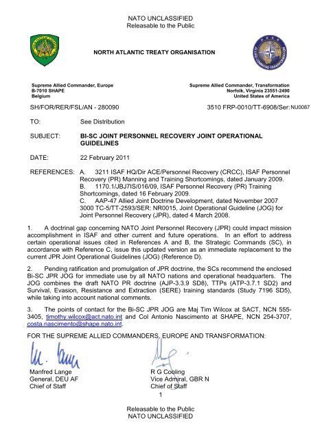 Cover letter_JPR JOG_ACT approved - European Defence Agency