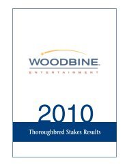 2010 Thbd Stakes Results - Woodbine Entertainment Group