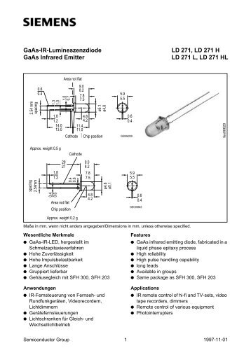 GaAs-IR-Lumineszenzdiode GaAs Infrared Emitter LD 271, LD 271 ...