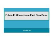 Fubon FHC to acquire First Sino Bank - Corporate Asia Network