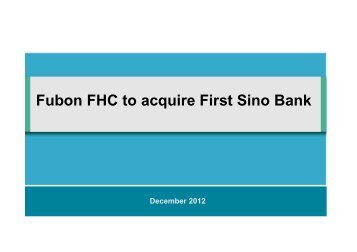 Fubon FHC to acquire First Sino Bank - Corporate Asia Network