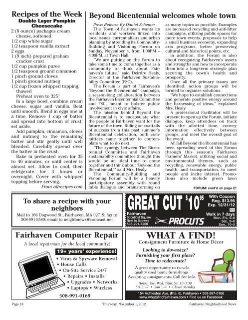 Click here to download a copy of the - Fairhaven Neighborhood News