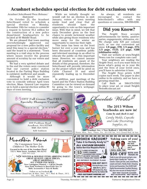 Click here to download a copy of the - Fairhaven Neighborhood News
