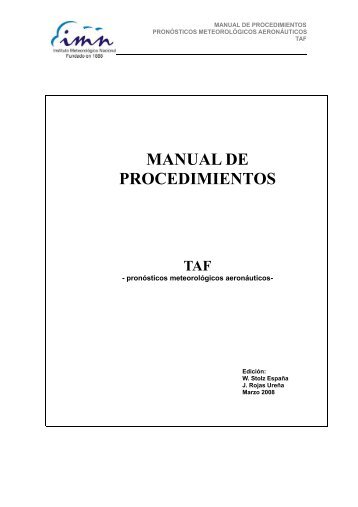 MANUAL DE PROCEDIMIENTOS - Instituto Meteorológico Nacional