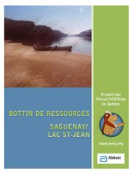 Saguenay/Lac St-Jean - Portail VIH / sida du QuÃ©bec