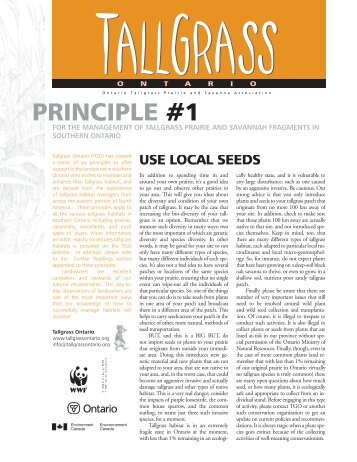 Principle #1 - Tallgrass Ontario