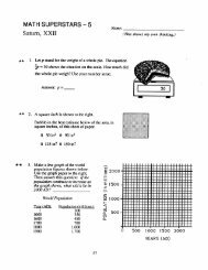 MATH SUPERSTARS -5 Saturn, XXII - Saint Timothy Catholic School