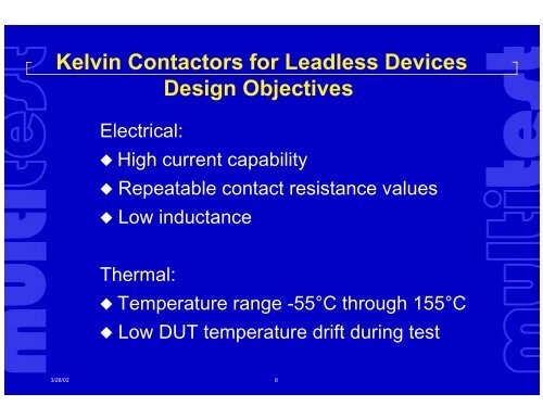 Kelvin Contactors - BiTS Workshop