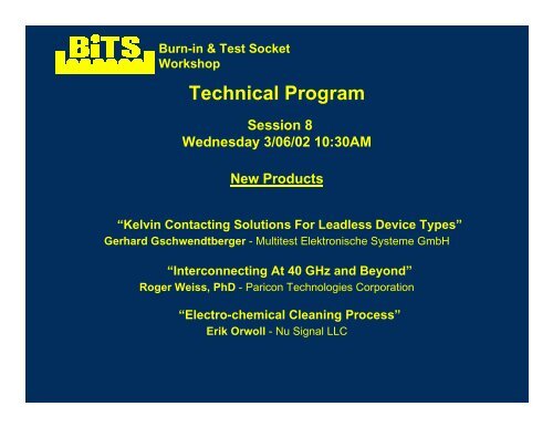 Kelvin Contactors - BiTS Workshop