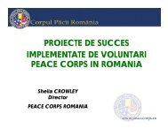 proiecte de succes implementate de voluntari peace corps in romania