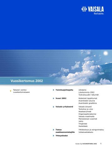 Vuosikertomus 2002 (560 KB) - Vaisala