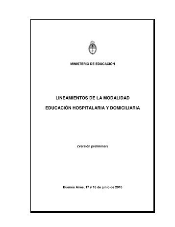 lineamientos de la modalidad educaciÃ³n hospitalaria y domiciliaria