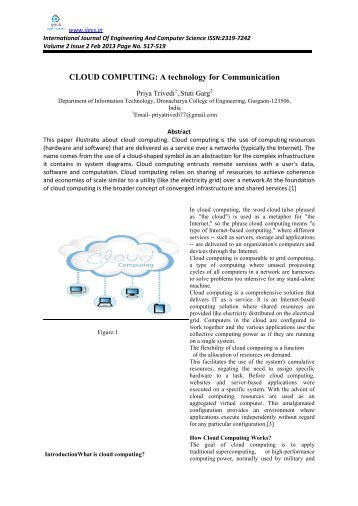 CLOUD COMPUTING: A technology for Communication - Ijecs