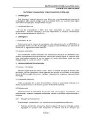 Pagina 1 POLÍTICA DE UTILIZAÇÃO DE ... - Uniaraxá