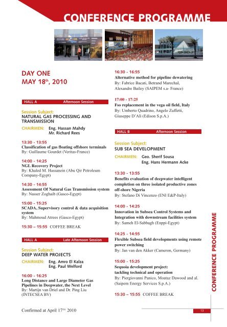 CONFERENCE PROGRAMME - MOC 2012