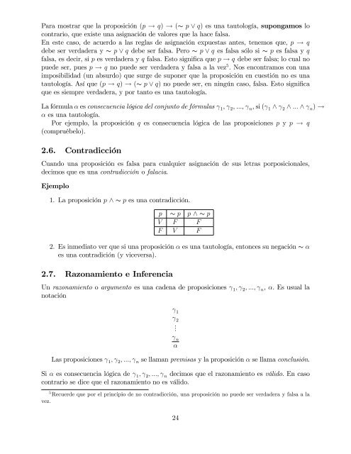 Notas para el Curso de LÃ³gica y Conjuntos - Universidad del Cauca