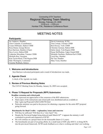 GTAT Meeting Notes for Monday, February 23, 2009