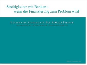 Streitigkeiten mit Banken - wenn die Finanzierung zum Problem wird