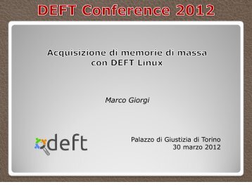 Acquisizione di memorie di massa con DEFT Linux