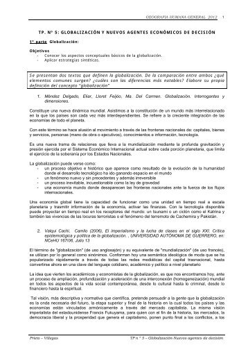 TP. NÂº 5: GLOBALIZACIÃN Y NUEVOS AGENTES ECONÃMICOS ...